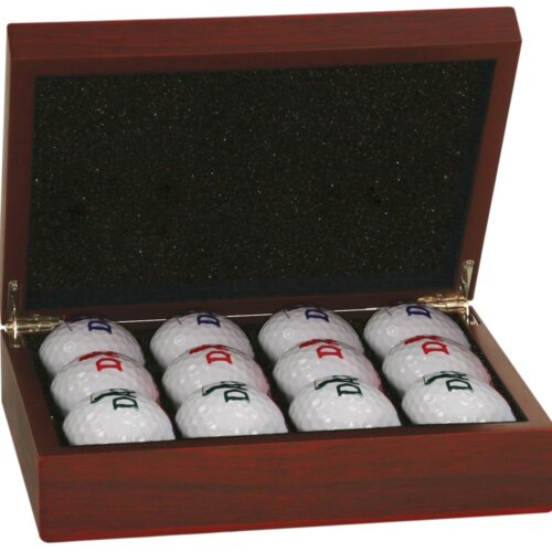 Personalized Rosewood Finish Golf Ball Box (balls not included) Thumbnail