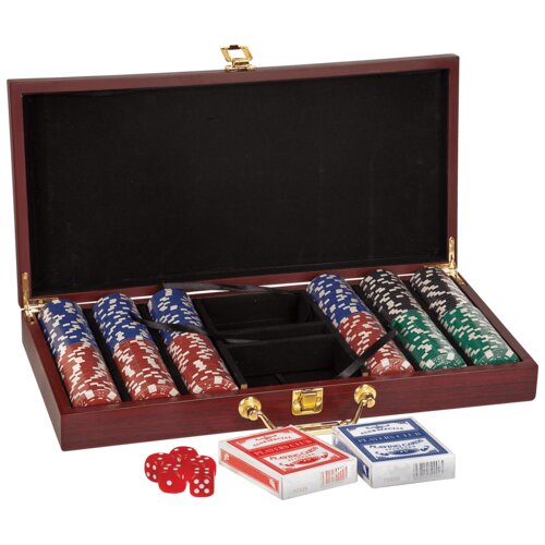 Personalized Rosewood Finish 300 Chip Poker Set Thumbnail