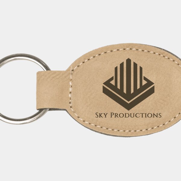 Personalized Leatherette Oval Keychain Thumbnail