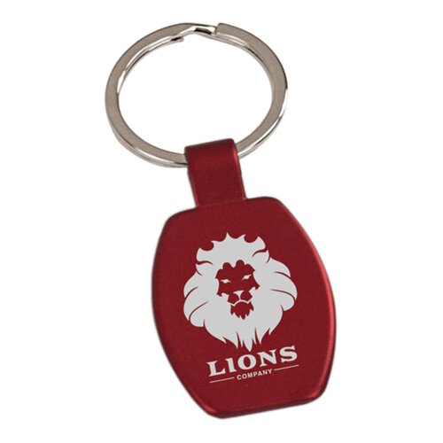 Personalized 1 5/8" Red Laserable Rectangle Keychain Thumbnail