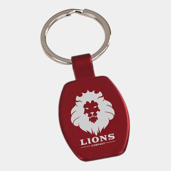 Personalized 1 5/8" Red Laserable Rectangle Keychain Thumbnail