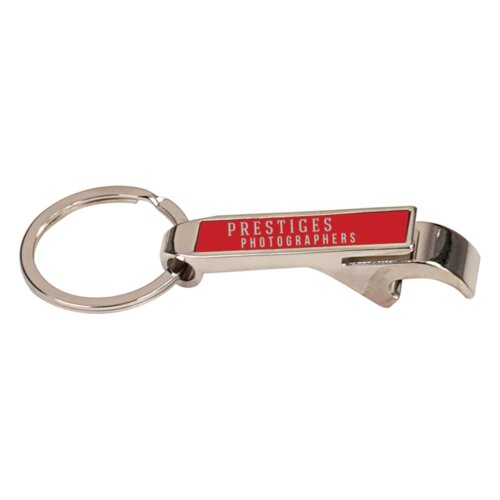 Personalized 2 1/2" Red Laserable Bottle Opener Keychain Thumbnail