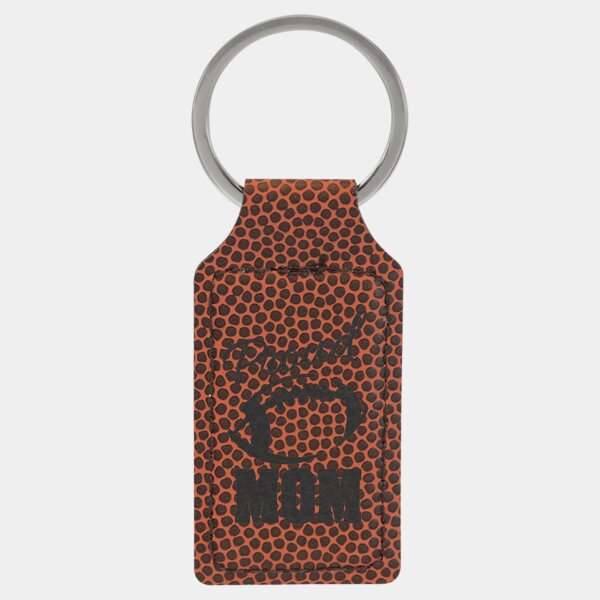 Personalized 2 3/4" x 1 1/4" Football Laserable Leatherette Rectangle Keychain Thumbnail