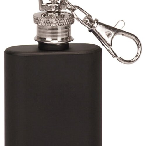 Personalized 1 oz. Matte Black Flask Keychain Thumbnail