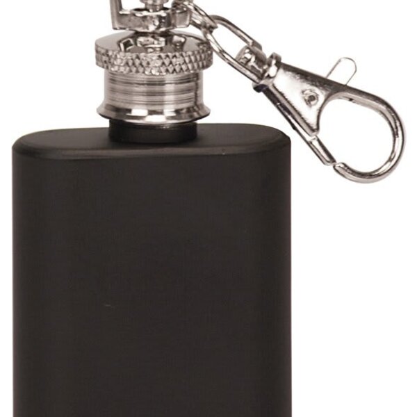 Personalized 1 oz. Matte Black Flask Keychain Thumbnail