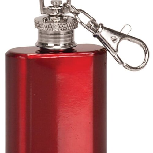 Personalized 1 oz. Gloss Red Flask Keychain Thumbnail