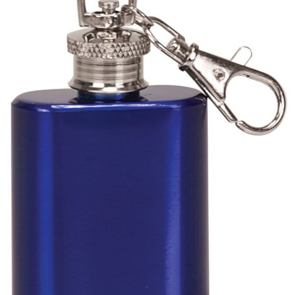 Personalized 1 oz. Gloss Blue Flask Keychain Thumbnail