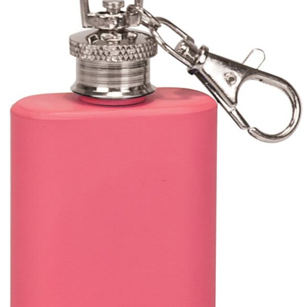 Personalized 1 oz. Matte Pink Flask Keychain Thumbnail