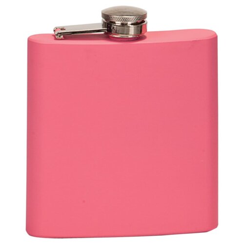 Personalized 6 oz. Matte Pink Laserable Stainless Steel Flask Thumbnail