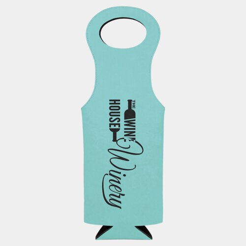 Personalized Teal Laserable Leatherette Wine Bag Thumbnail