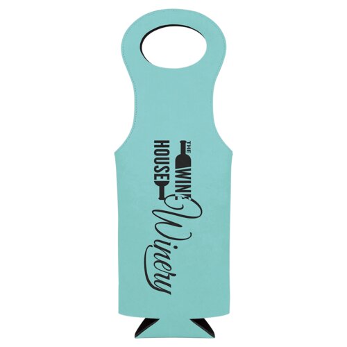 Personalized Teal Laserable Leatherette Wine Bag Thumbnail