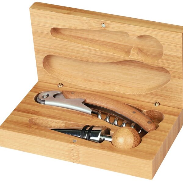 Personalized Bamboo 2-Piece Wine Tool Set Thumbnail