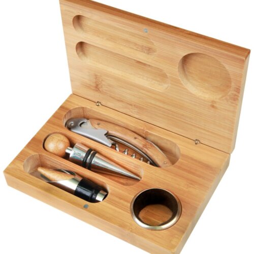 Personalized Bamboo 4-Piece Wine Tool Set Thumbnail