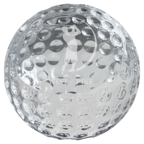 Personalized 2 3/8" Crystal Golf Ball Paperweight Thumbnail