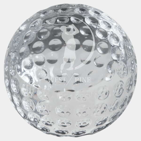 Personalized 2 3/8" Crystal Golf Ball Paperweight Thumbnail
