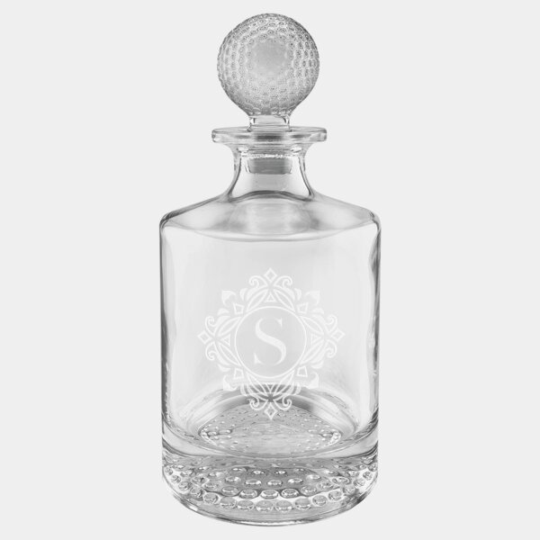 Personalized Polar Camel 850mL Round Golf Glass Decanter in Black Gift Box with Printed Paper Sleeve Thumbnail
