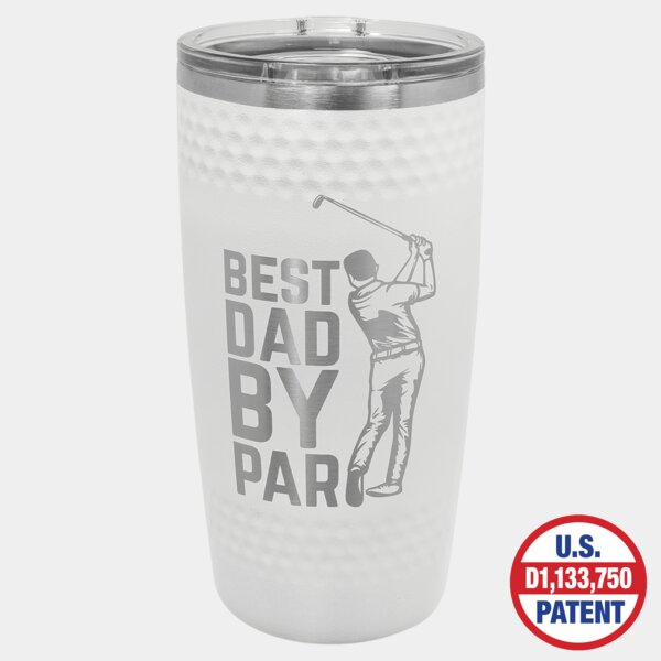 Personalized Polar Camel 20 oz. White Golf Tumbler - Smooth Center with Dimples and Slider Lid Thumbnail