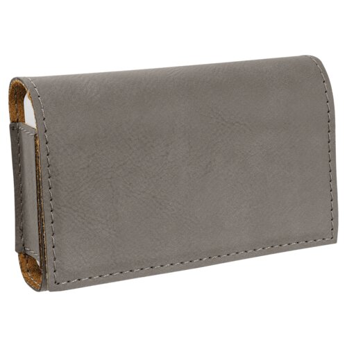 Personalized Gray Laserable Leatherette Pill Box with Separate Adjustable Containers Thumbnail