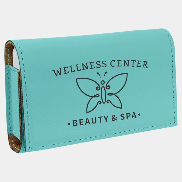 Personalized Teal Laserable Leatherette Pill Box with Separate Adjustable Containers Thumbnail