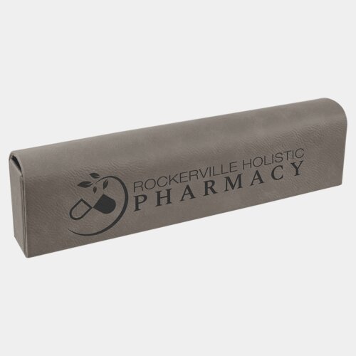 Personalized Gray Laserable Leatherette Pill Box with Days of the Week Organizer Thumbnail