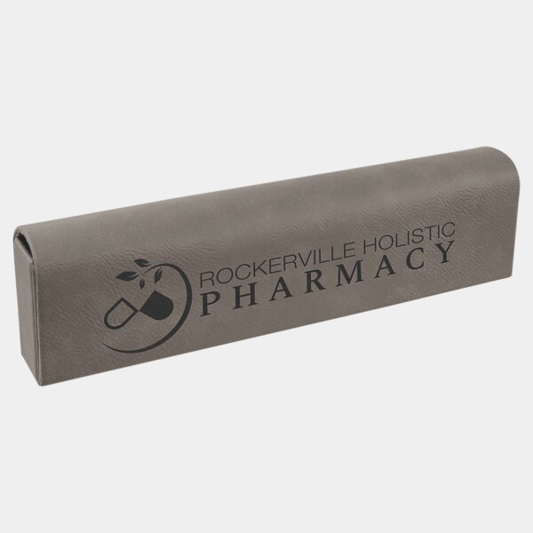 Personalized Gray Laserable Leatherette Pill Box with Days of the Week Organizer Thumbnail