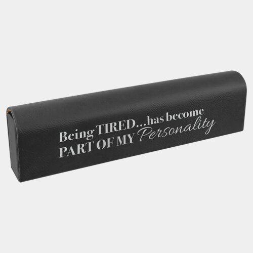 Personalized Black/Silver Laserable Leatherette Pill Box with Days of the Week Organizer Thumbnail