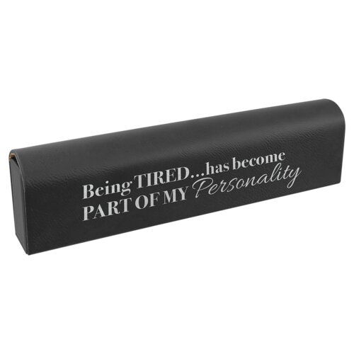Personalized Black/Silver Laserable Leatherette Pill Box with Days of the Week Organizer Thumbnail