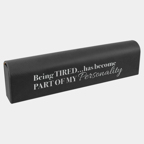 Personalized Black/Silver Laserable Leatherette Pill Box with Days of the Week Organizer Thumbnail