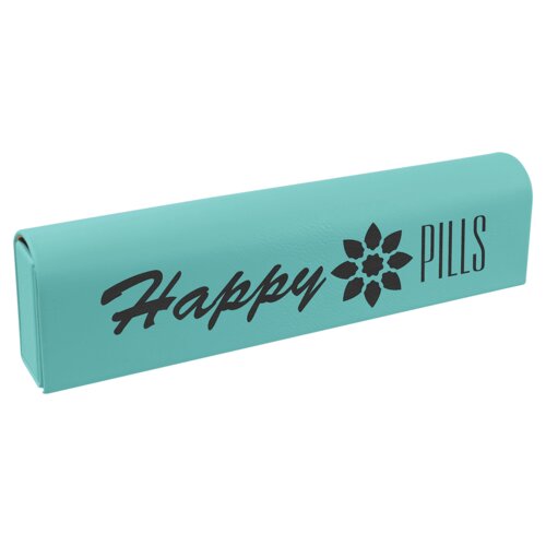 Personalized Teal Laserable Leatherette Pill Box with Days of the Week Organizer Thumbnail