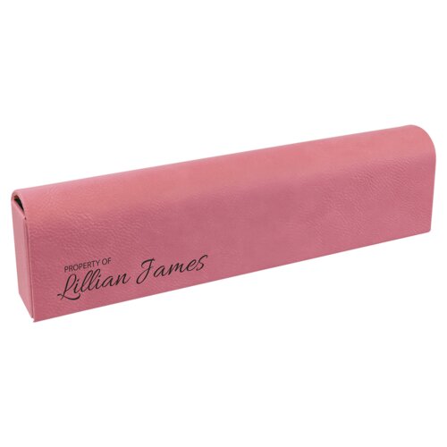 Personalized Pink Laserable Leatherette Pill Box with Days of the Week Organizer Thumbnail