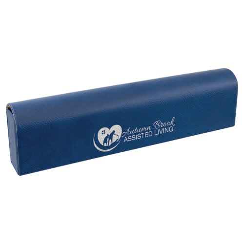 Personalized Blue/Silver Laserable Leatherette Pill Box with Days of the Week Organizer Thumbnail