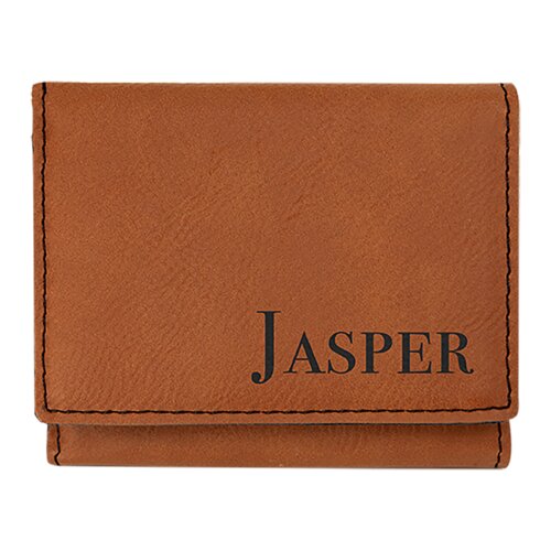 Personalized 3" x 4" Rawhide Laserable Leatherette Trifold Wallet Thumbnail