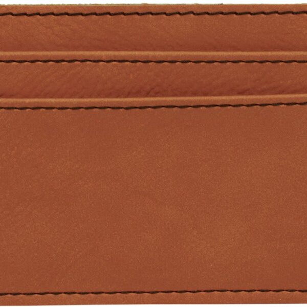 Personalized 4" x 2 3/4" Rawhide Laserable Leatherette Wallet Clip Thumbnail