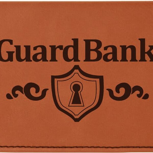 Personalized 6 3/4" x 3 1/2" Rawhide Laserable Leatherette Checkbook Cover Thumbnail