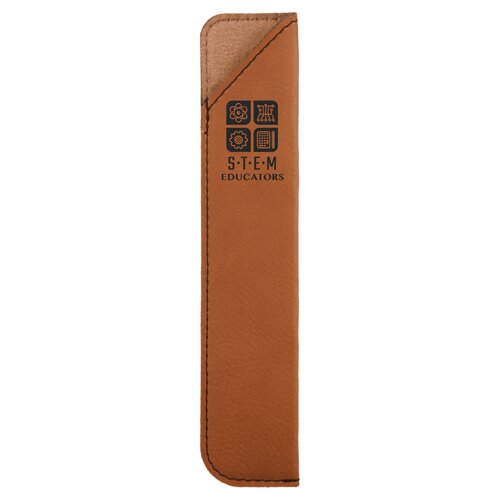 Personalized 6 1/4" Rawhide Laserable Leatherette Pen Sleeve Thumbnail