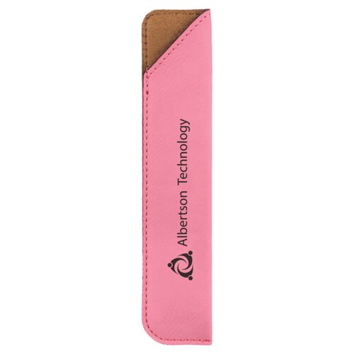 Personalized 6 1/4" Pink Laserable Leatherette Pen Sleeve Thumbnail