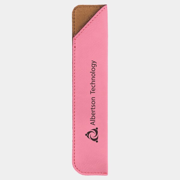 Personalized 6 1/4" Pink Laserable Leatherette Pen Sleeve Thumbnail