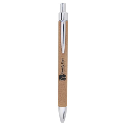 Personalized Light Brown Laserable Leatherette Pen Thumbnail