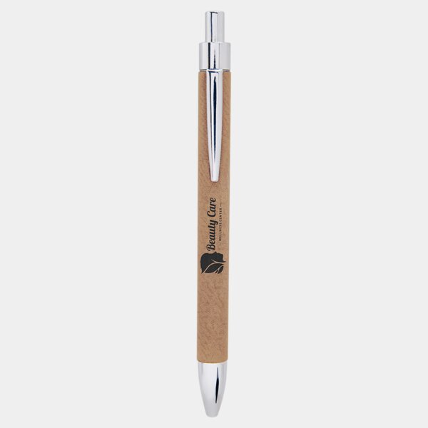 Personalized Light Brown Laserable Leatherette Pen Thumbnail