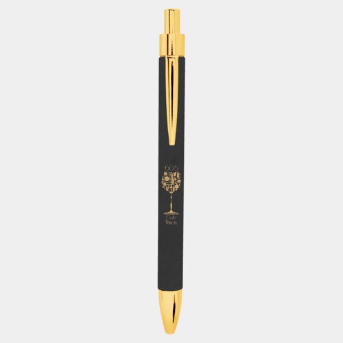Personalized Black/Gold Laserable Leatherette Pen Thumbnail