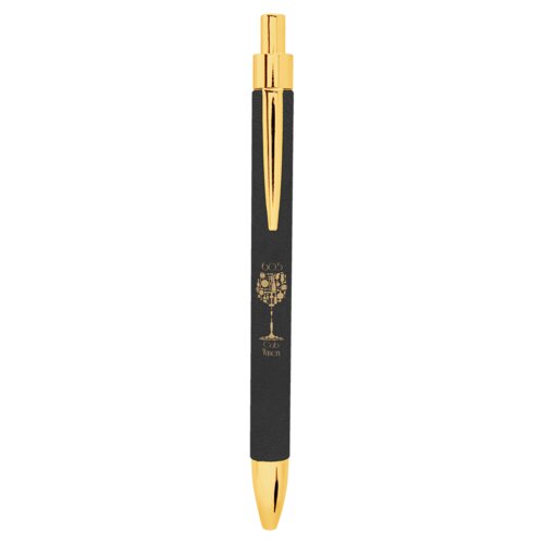 Personalized Black/Gold Laserable Leatherette Pen Thumbnail