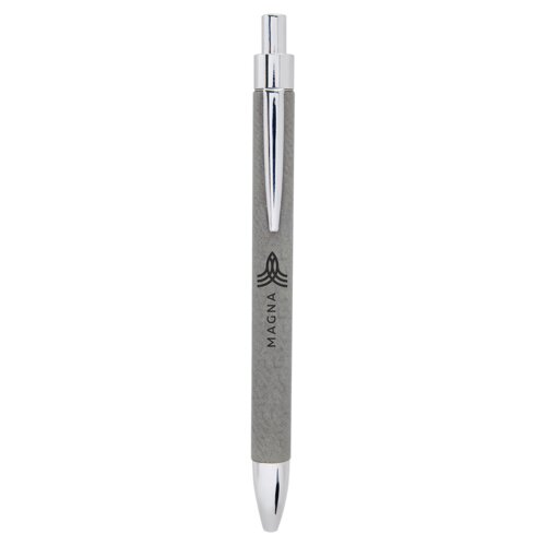 Personalized Gray Laserable Leatherette Pen Thumbnail
