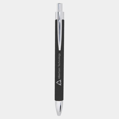 Personalized Black/Silver Laserable Leatherette Pen Thumbnail