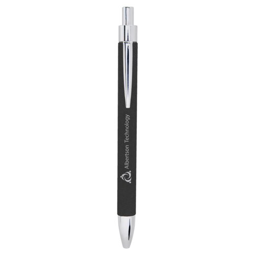 Personalized Black/Silver Laserable Leatherette Pen Thumbnail