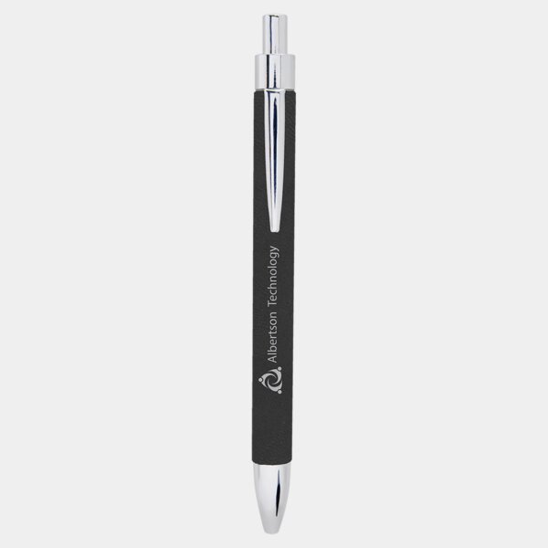Personalized Black/Silver Laserable Leatherette Pen Thumbnail