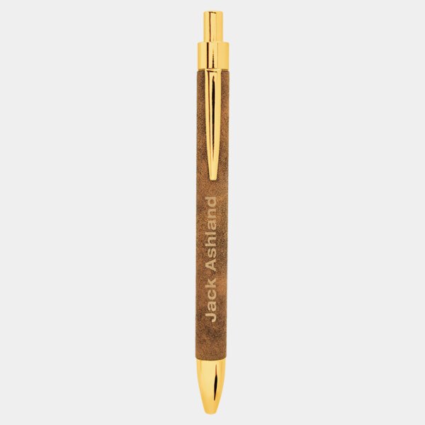 Personalized Rustic/Gold Laserable Leatherette Pen Thumbnail