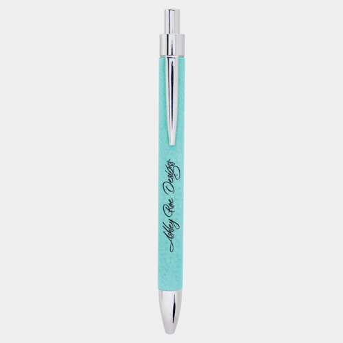 Personalized Teal Laserable Leatherette Pen Thumbnail