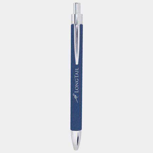Personalized Blue/Silver Laserable Leatherette Pen Thumbnail