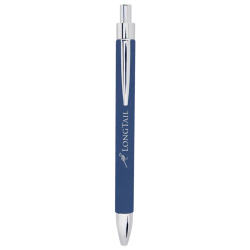 Personalized Blue/Silver Laserable Leatherette Pen Thumbnail