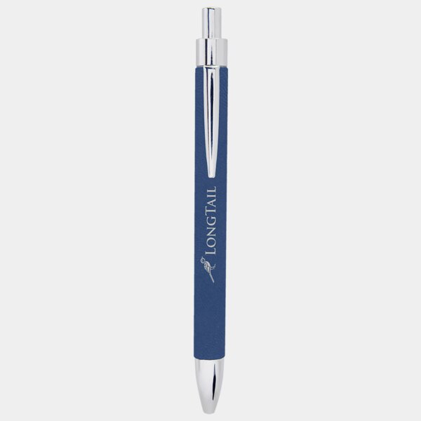 Personalized Blue/Silver Laserable Leatherette Pen Thumbnail